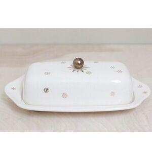 GAILSTYN Golden Stardrift 22Kt. Gold Butter Dish, vintage